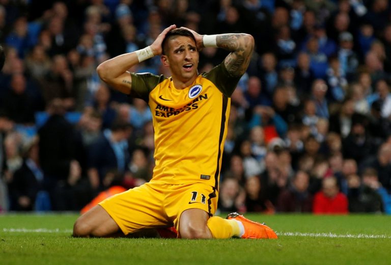 Anthony Knockaert playing for Brighton & Hove Albion