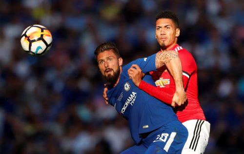 Chris Smalling playing for Manchester United vs Chelsea in 2018 FA Cup final