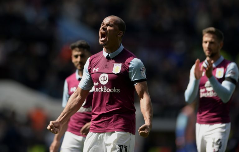Gabby Agbonlahor celebrates for Aston Villa
