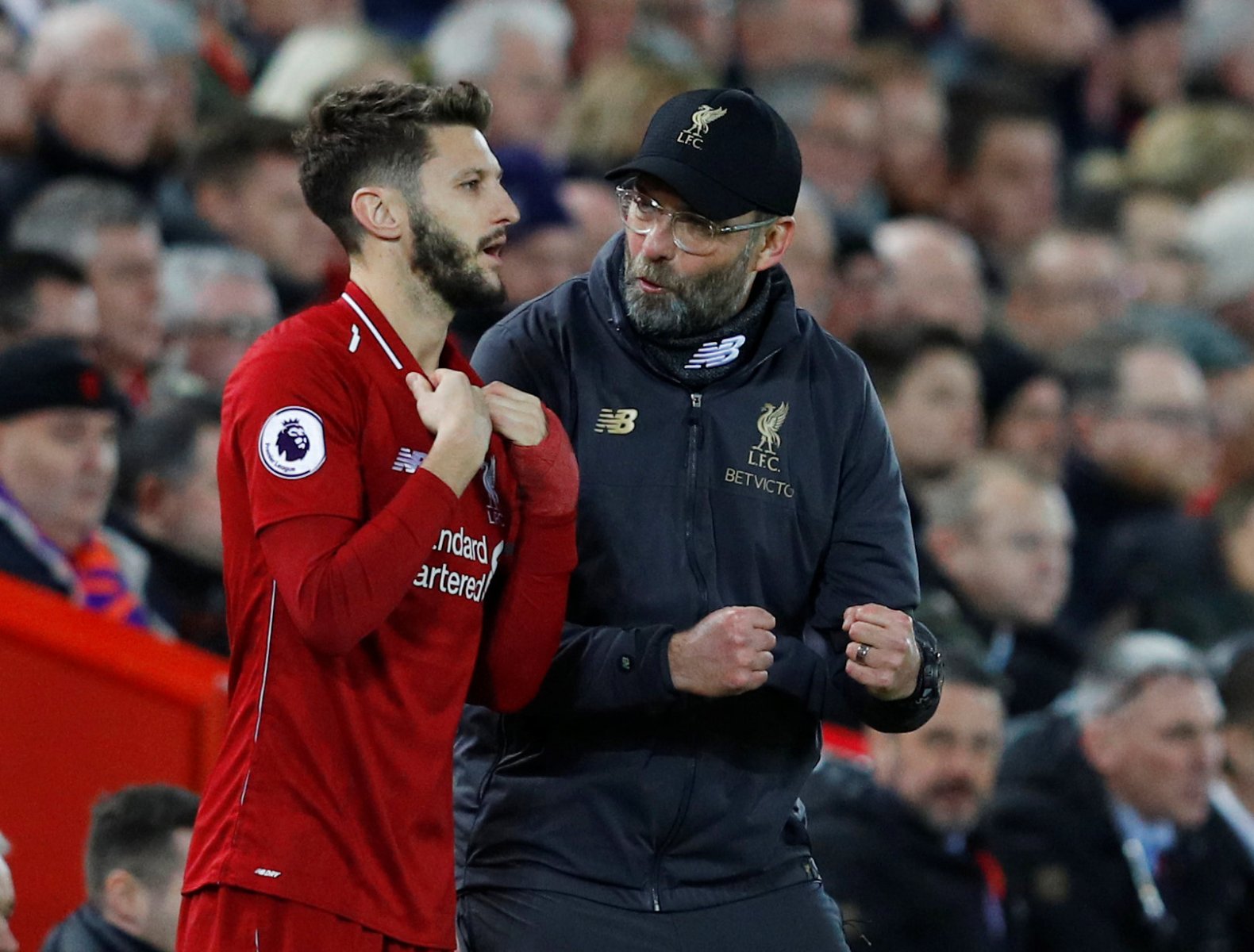 Liverpool fans on Twitter were raging when Lallana entered the fray at Goodison