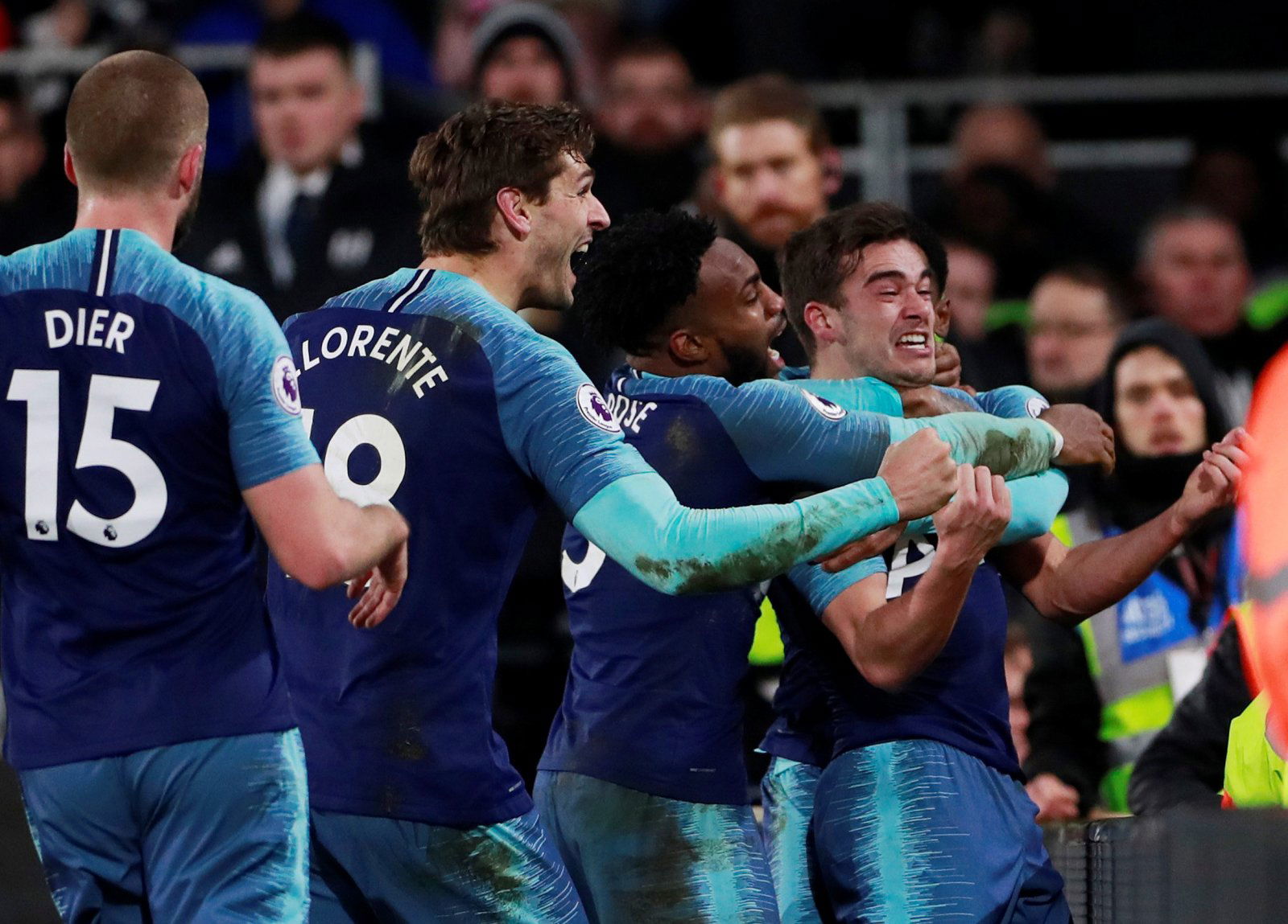 Tottenham fans were ecstatic after Harry Winks scored a last-minute winner against Fulham - Tottenham