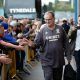 Leeds United manager Marcelo Bielsa outside the stadium before the Brentford match