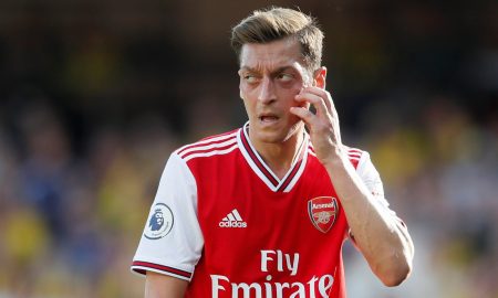 Arsenal's Mesut Ozil looks on v Watford