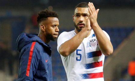 Cameron Carter-Vickers of the U.S. applauds the fans at the end of the match