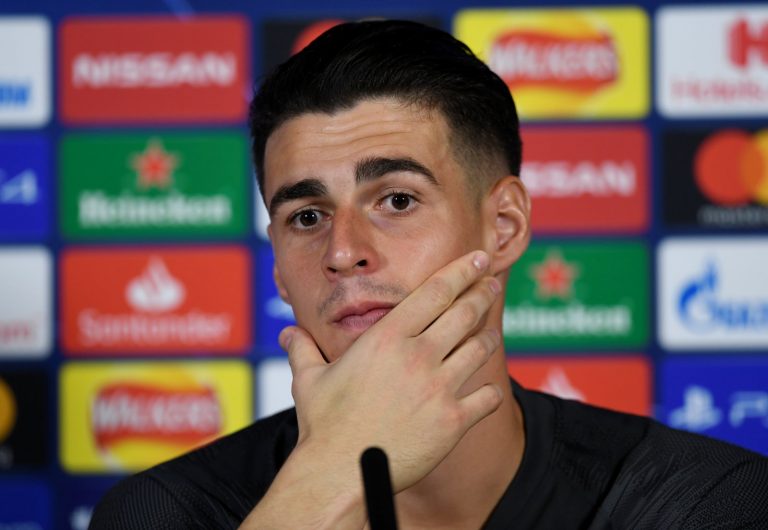 Chelsea's Kepa Arrizabalaga during the pre-Valencia Champions League press conference