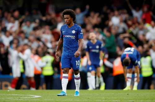 Chelsea's Willian looks dejected after Sheffield United's second goal
