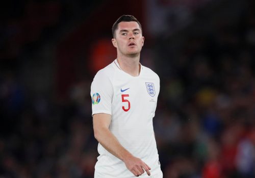 Everton and England's Michael Keane looks on v Kosovo, Euro 2020 qualifier Sept 2019