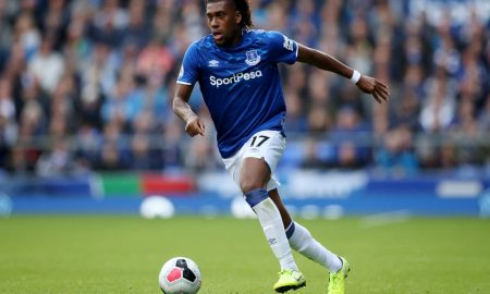 Everton's Alex Iwobi in action v Wolverhampton Wanderers