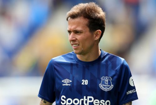 Everton's Bernard during the warm up before the match v Watford