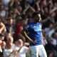 Everton's Theo Walcott looks dejected after conceding their second goal v Sheffield United