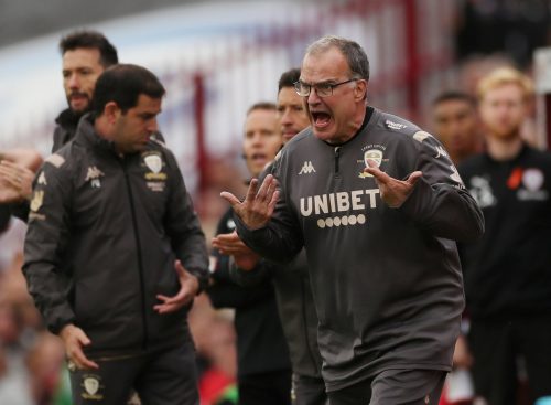 Leeds United manager Marcelo Bielsa reacts v Barnsley