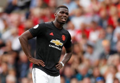 Manchester United's Paul Pogba reacts at Southampton