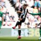 Newcastle United's Fabian Schar scores their first goal v Watford