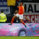 PSV and Netherlands' Donyell Malen celebrates scoring their third goal v Germany, Sep 2019