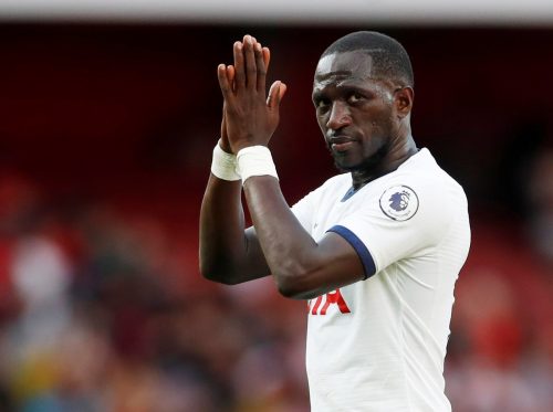 Tottenham Hotspur's Moussa Sissoko applauds the fans after the Arsenal match