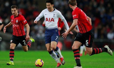 Tottenham's Son Heung-min in action v Southampton, Dec 2018