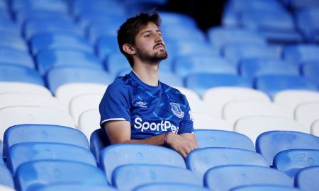 An Everton fan looks dejected after the Sheffield United match