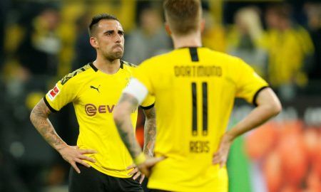 Borussia Dortmund's Paco Alcacer reacts after the Werder Bremen match