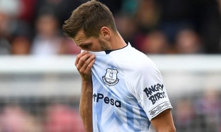 Everton's Morgan Schneiderlin looks dejected after being shown a red card at Crystal Palace