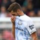 Everton's Morgan Schneiderlin looks dejected after being shown a red card at Crystal Palace