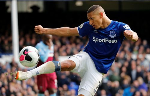 Everton's Richarlison in action v West Ham United