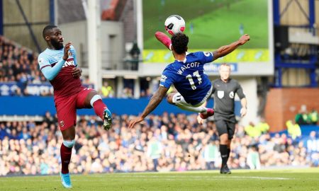 Everton's Theo Walcott in action against West Ham United