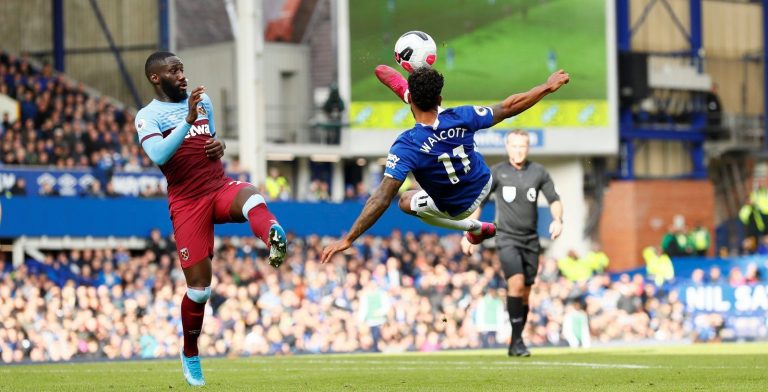 Everton's Theo Walcott in action against West Ham United