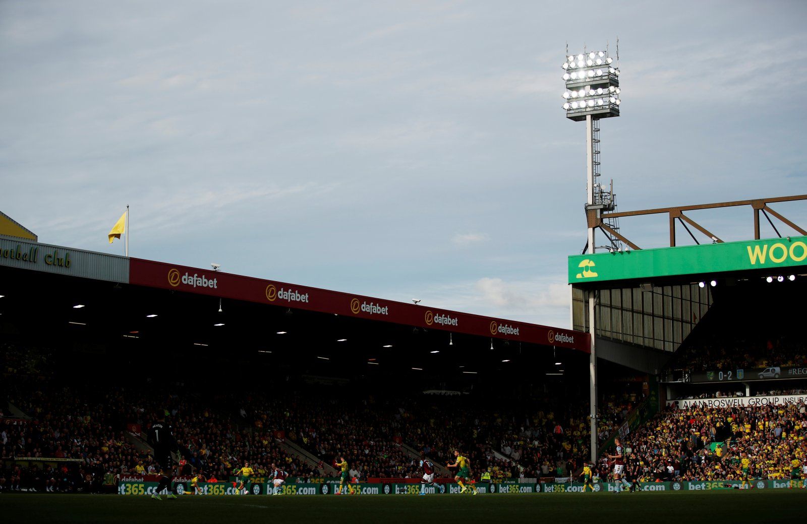 General view inside Carrow Road as Norwich City lost 5-1 to Aston Villa