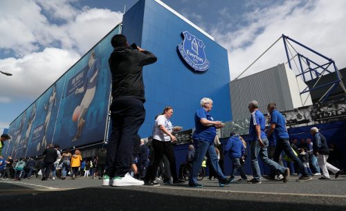 General view outside Goodison Park as Everton host Watford
