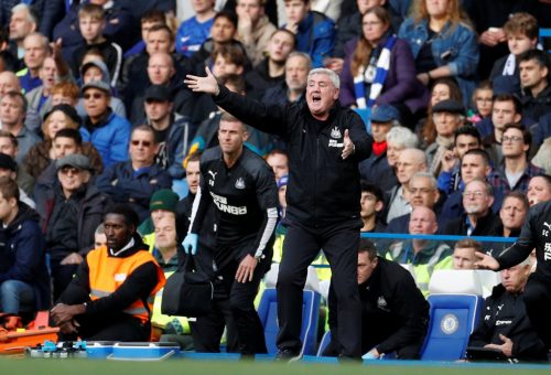 Newcastle United manager Steve Bruce reacts v Chelsea