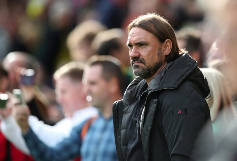 Norwich City manager Daniel Farke reacts as Aston Villa's Conor Hourihane scores