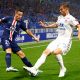 Paris St Germain's Ander Herrera in action with Olympique Lyonnais' Joachim Andersen
