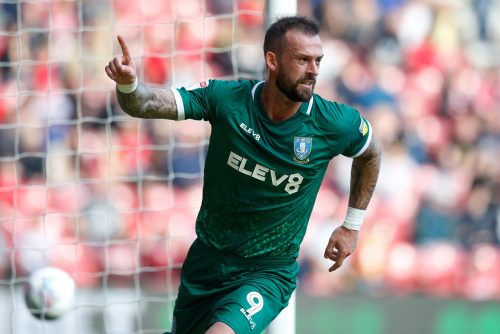 Sheffield Wednesday's Steven Fletcher celebrates scoring their fourth goal v Middlesbrough