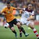 Wolverhampton Wanderers' Patrick Cutrone in action with Southampton's Oriol Romeu