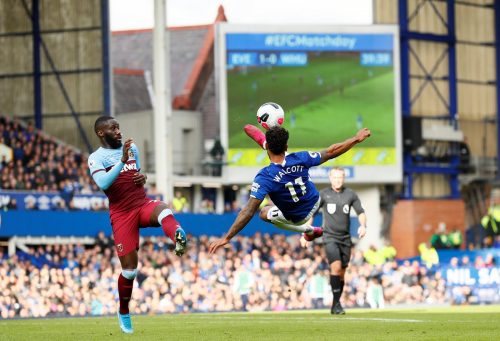 Everton's Theo Walcott in action against West Ham United