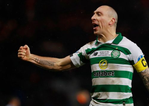 Scott Brown celebrates League Cup final win vs Rangers