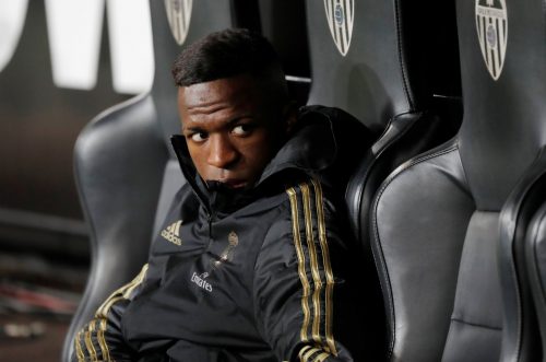 Vinicius Junior on the Real Madrid bench