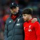 Jurgen Klopp chats with Neco Williams