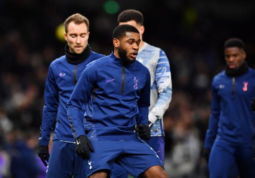 Tanganga warms up before Liverpool clash