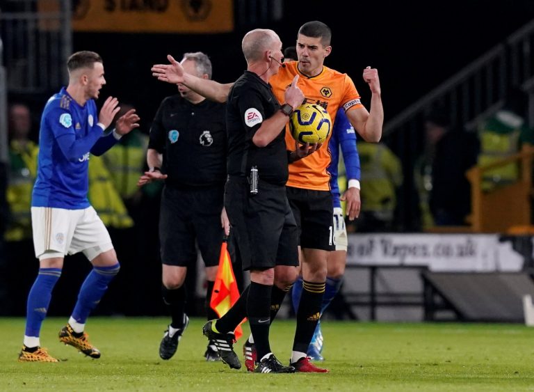 Wolves: Fans applaud Conor Coady for challenging Mike Dean during goalless draw with Leicester