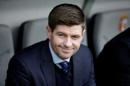 Liverpool: Fans congratulate Steven Gerrard as his Rangers side advance to the last-16 of the Europa League