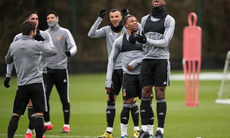 Boly and Traore enjoying training with Wolves