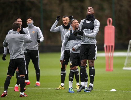 Boly and Traore enjoying training with Wolves