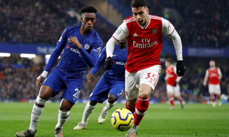 Martinelli in action vs Chelsea
