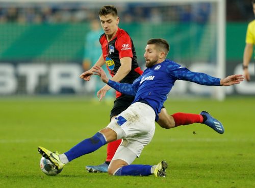 Piatek in action for Hertha Berlin