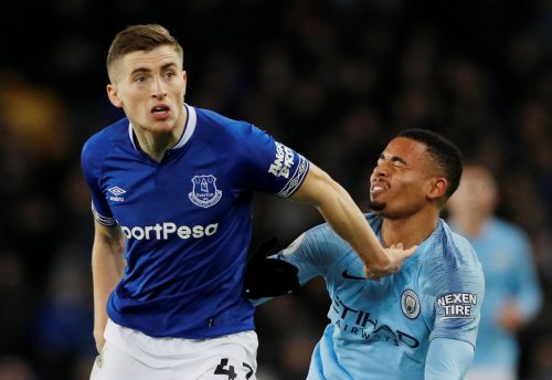 Jonjoe Kenny in action for Everton