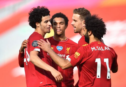 Liverpool celebrating