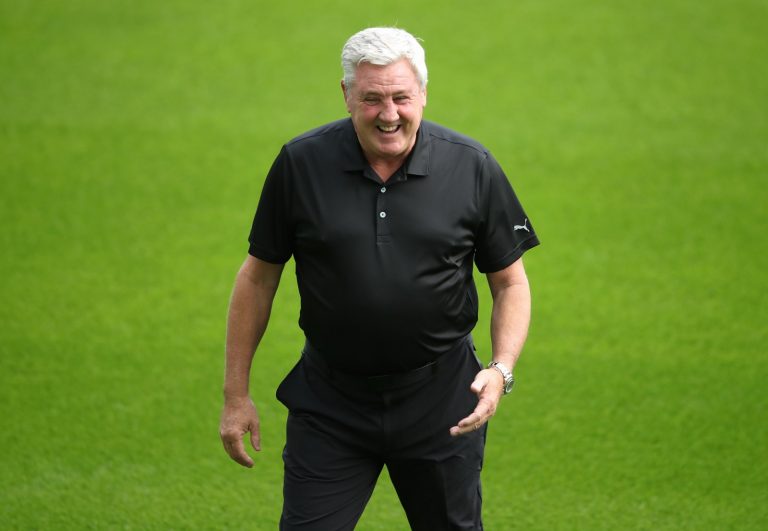 Newcastle manager Steve Bruce looks relaxed