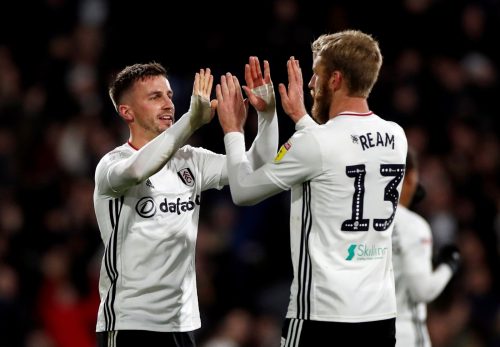 leicester city target joe bryan celebrates with tim ream