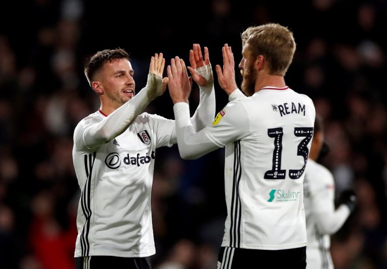 leicester city target joe bryan celebrates with tim ream